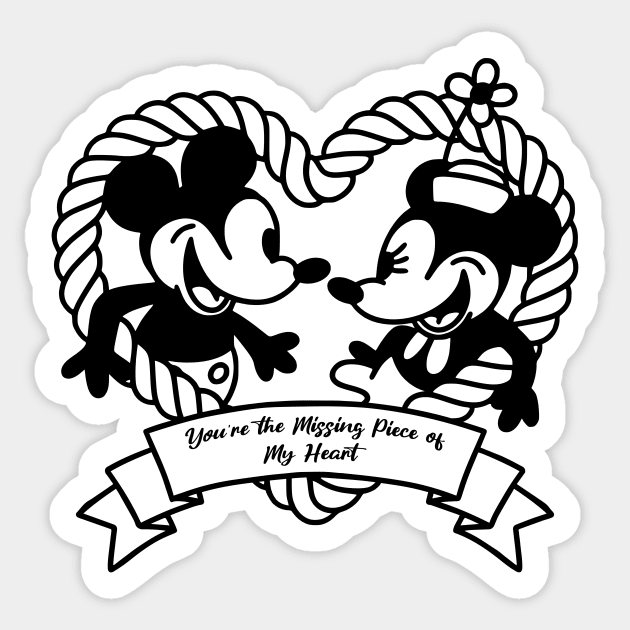 Valentine's Day Steamboat Willie Sticker by InkPxel